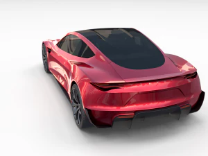 Tesla Roadster com interior Modelo 3D