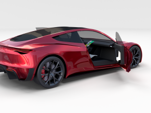 tesla roadster with interior 3Dモデル