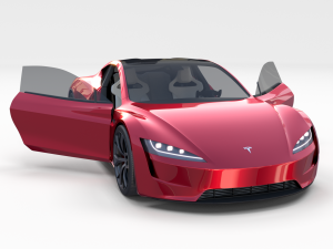 tesla roadster with interior 3Dモデル