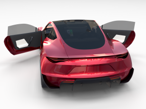 tesla roadster with interior 3Dモデル