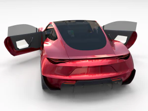 Tesla Roadster com interior Modelo 3D