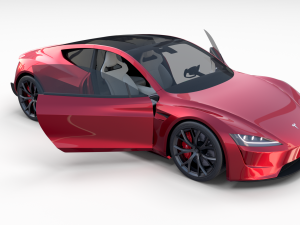 tesla roadster with interior 3Dモデル