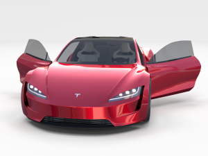 tesla roadster with interior 3Dモデル
