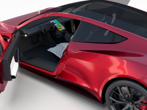 tesla roadster with interior 3Dモデル