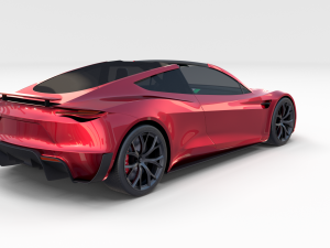 tesla roadster with interior 3Dモデル