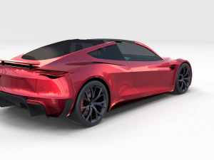 Tesla Roadster com interior Modelo 3D