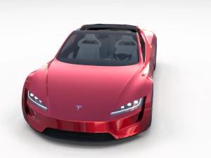 Tesla Roadster com interior Modelo 3D