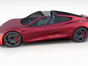 tesla roadster with interior 3Dモデル
