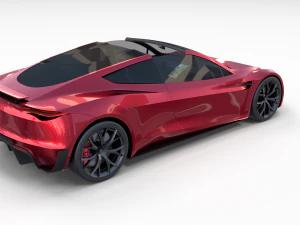 Tesla Roadster com interior Modelo 3D