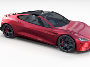 tesla roadster with interior 3Dモデル