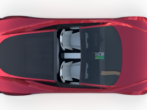 tesla roadster with interior 3Dモデル