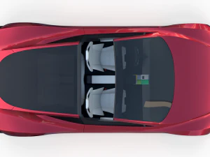 Tesla Roadster com interior Modelo 3D