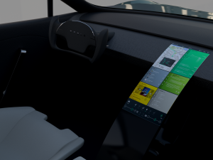 tesla roadster green with interior 3D Модель