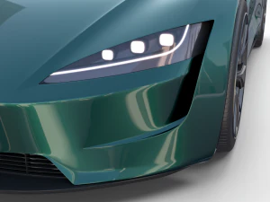 tesla roadster green with interior 3D Model