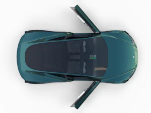 tesla roadster green with interior 3D Model