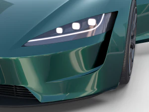 tesla roadster green with interior 3D Model