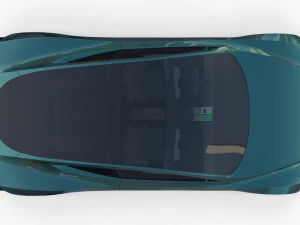 tesla roadster green with interior 3D Model