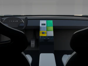 tesla roadster green with interior 3D Model