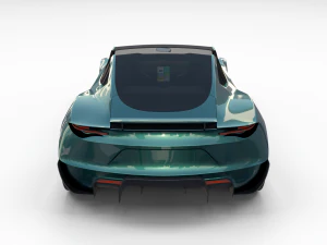 tesla roadster green with interior 3D Model