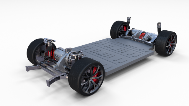 2020 tesla roadster 3 motor chassis 3D Model .c4d .max .obj .3ds .fbx .stl .blend 