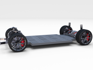2020 tesla roadster 3 motor chassis 3D Model