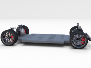 2020 tesla roadster 3 motor chassis 3D Model