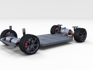 2020 tesla roadster 3 motor chassis 3D Model