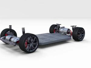 2020 tesla roadster 3 motor chassis 3D Model