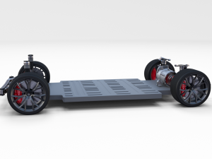 2020 tesla roadster 3 motor chassis 3D Model