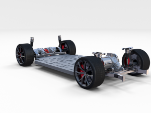 2020 tesla roadster 3 motor chassis 3D Model