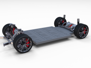 2020 tesla roadster 3 motor chassis 3D Model
