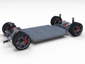 2020 tesla roadster 3 motor chassis 3D Model