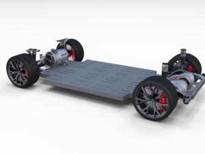 2020 tesla roadster 3 motor chassis 3D Model