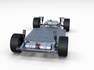 2020 tesla roadster 3 motor chassis 3D Model