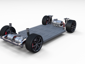 2020 tesla roadster 3 motor chassis 3D Model