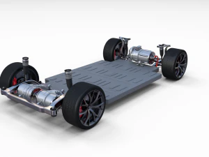2020 tesla roadster 3 motor chassis 3D Model