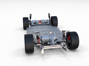 2020 tesla roadster 3 motor chassis 3D Model