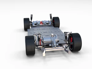 2020 tesla roadster 3 motor chassis 3D Model