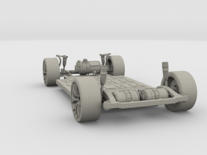 2020 tesla roadster 3 motor chassis 3D Model