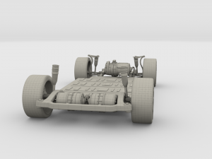 2020 tesla roadster 3 motor chassis 3D Model