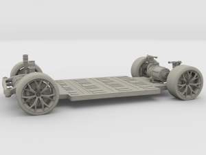 2020 tesla roadster 3 motor chassis 3D Model