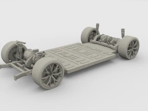 2020 tesla roadster 3 motor chassis 3D Model