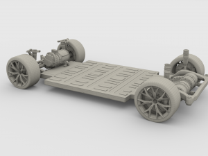 2020 tesla roadster 3 motor chassis 3D Model
