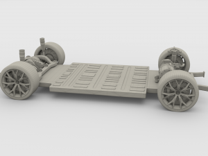 2020 tesla roadster 3 motor chassis 3D Model