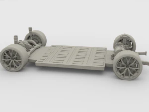 2020 tesla roadster 3 motor chassis 3D Model