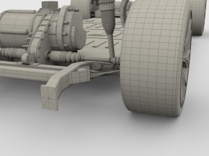 2020 tesla roadster 3 motor chassis 3D Model