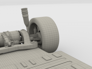 2020 tesla roadster 3 motor chassis 3D Model
