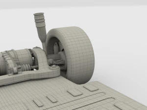 2020 tesla roadster 3 motor chassis 3D Model
