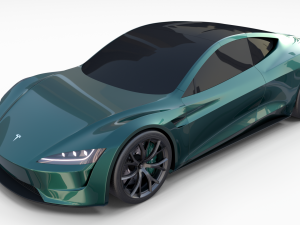tesla roadster green 3D Model