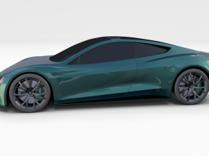 tesla roadster green 3D Model